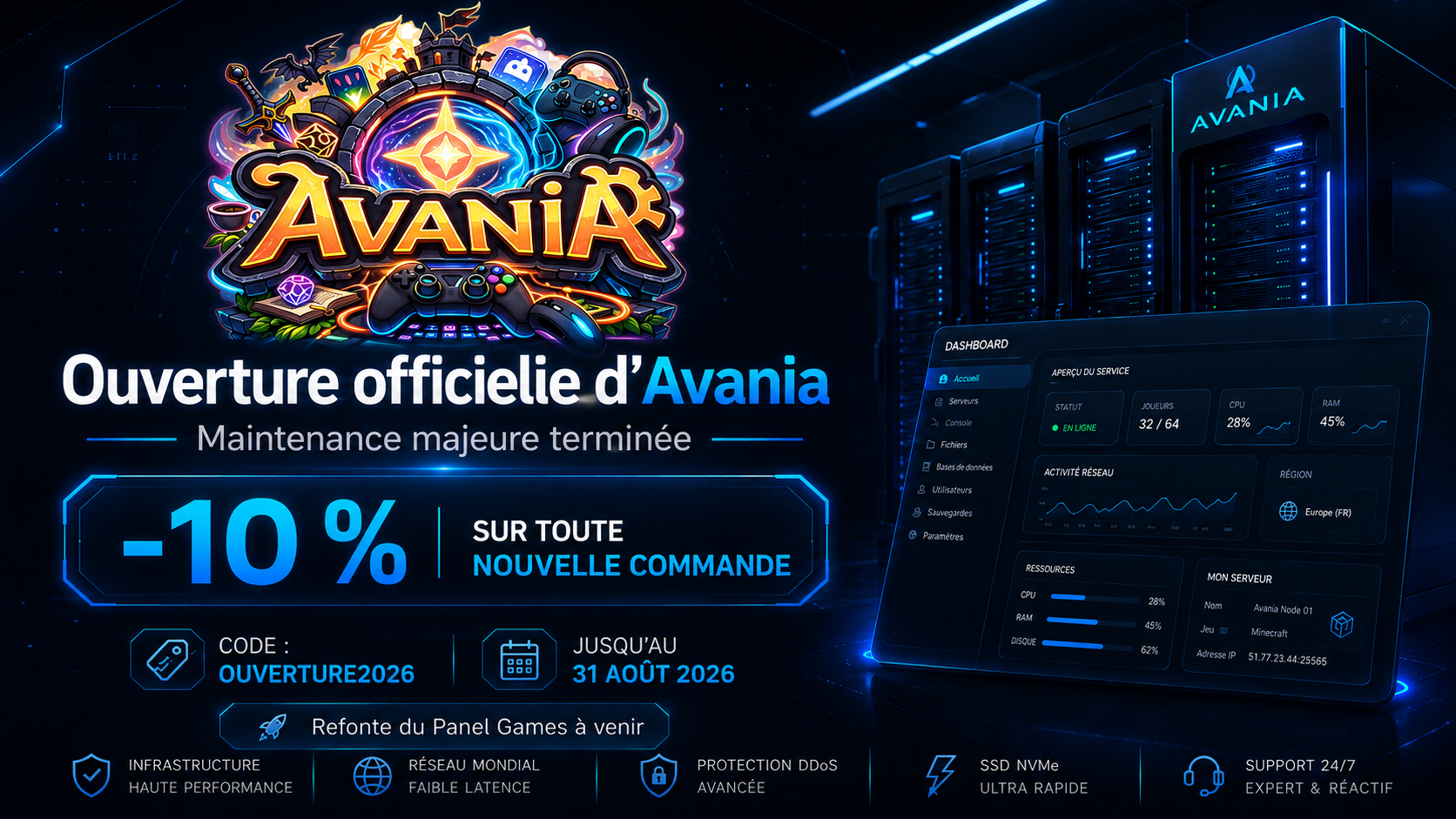 Ouverture officielle d’Avania — Maintenance majeure terminée